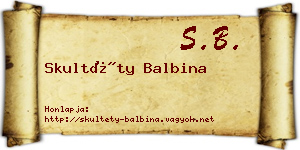 Skultéty Balbina névjegykártya